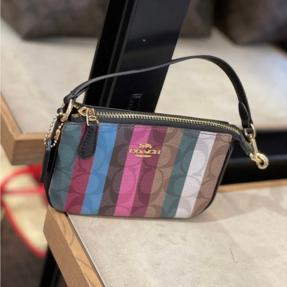 NWT Coach Nolita 15 In Signature Canvas With Stripe Print C6021 Multi - Picture 4 of 11